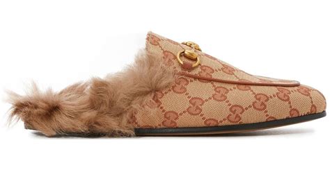 gucci fur shoes mens|Gucci canvas mules.